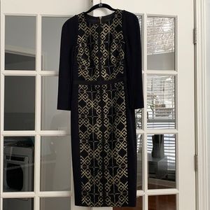 Black& gold stunning Ted Baker London midi dress